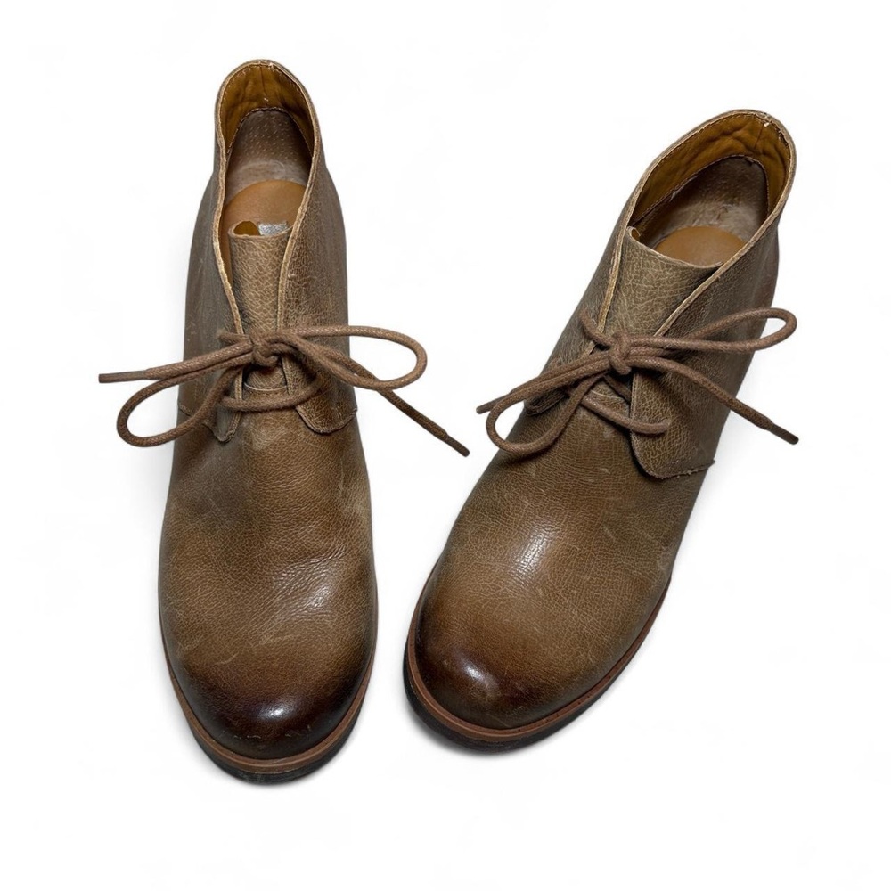 Korks Roana tan/brown leather lace-up ankle boots